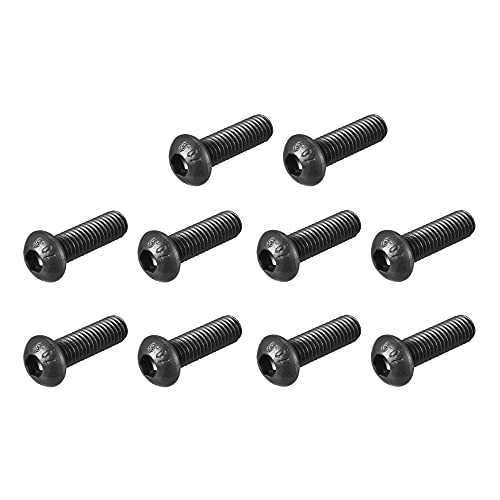 Vis M6 x 20 mm à tête arrondie en acier noir avec filetage métrique de haute précision