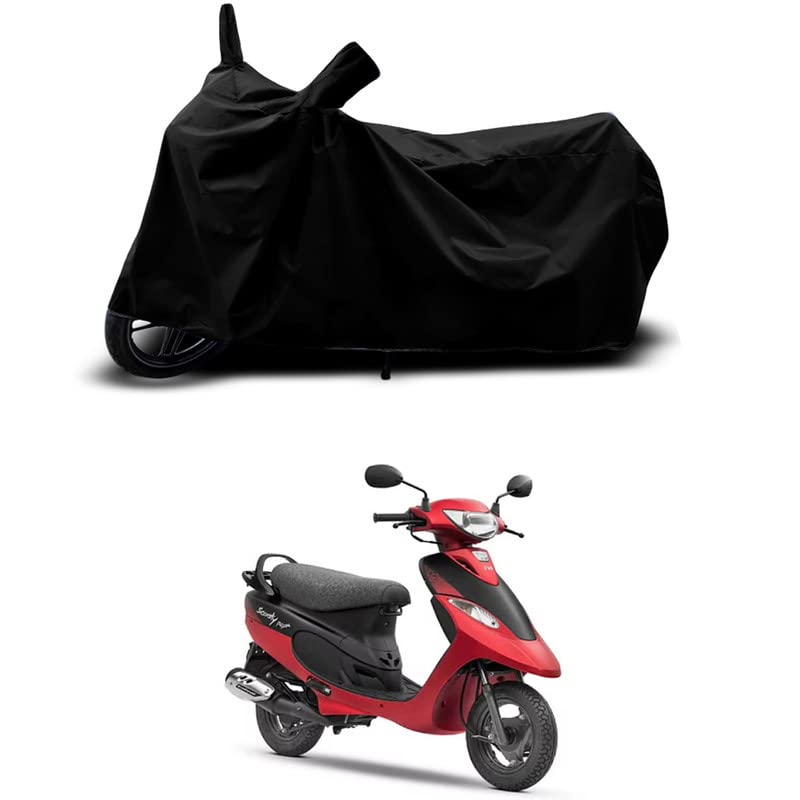 Image of 100% Scratchproof /UV-Rays /Heat Protection /Birds Dropping /Water Resistant /Dust Proof /Waterproof /Full Bike Scooty Two Wheeler Body Cover Compatible for Scooty Pep+ All Varients[Black]