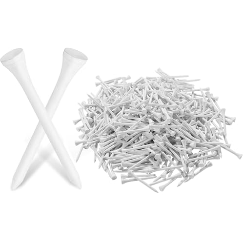 Weyleity Bamboo Golf Tees 500 Pcs 2-3/4 Inch Length | Professional Natural Bamboo Golf Tees, Durable And Low Friction (2-3/4'(500 Pack))