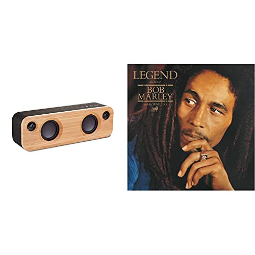 House of Marley Get Together Mini Enceinte Bluetooth Portable | À Partir de Matériau Rewind Écologique, Bambou et Aluminium Recyclable, Autonomie 10h, Caissons de Basses 6.35cm, Noir & Legend