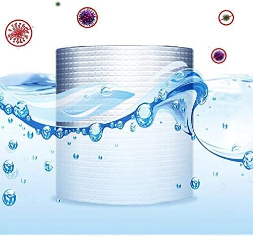 Image of Butyl Roof Leak Plugging Tape Moisture‚ Proof Aluminum Foil Waterproofing Membrane High‚ Adhesive 1.5mm Thick Self‚ Adhesive 100cm Wide Tape for Roof Sealing 10m Length Coil with Crack Resistance