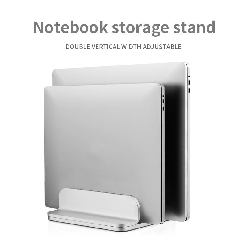Soporte vertical doble de aluminio ajustable para laptop miniatura 2