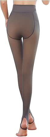 Amazon.com: LMSXCT Fake Translucent Nude Tights Fleece Lined Tights for