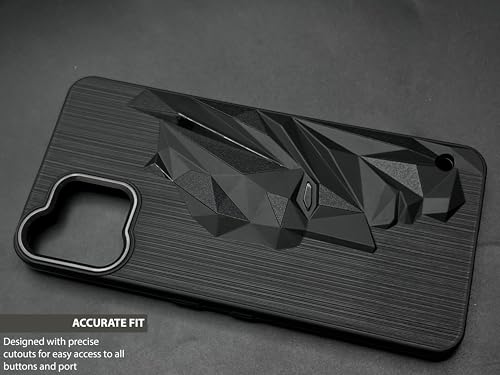 Image of NIUKIN Mobile Back Case for Nothing Phone 3A Lite 5G | 3D Engraved Design | Shockproof Cover | Black