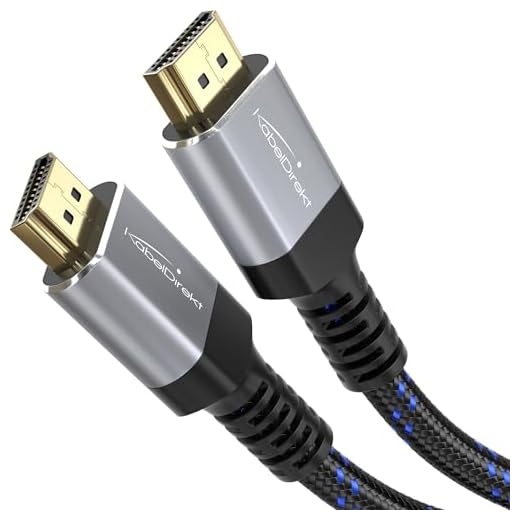 KabelDirekt – Cavo HDMI 4K, rivestimento in nylon infrangibile – 10 m (4K@60 Hz per una spettacolare esperienza Ultra HD – High Speed HDMI con Ethernet, Gaming/Blu-ray/PS5/Switch)
