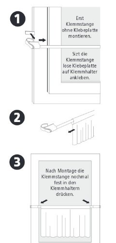 cg-sonnenschutz Klemmstange weiß Ø 10/12mm 75-125cm für Fenster für Scheibengardinen, Spannvitrage, Vitragestange für Fenster