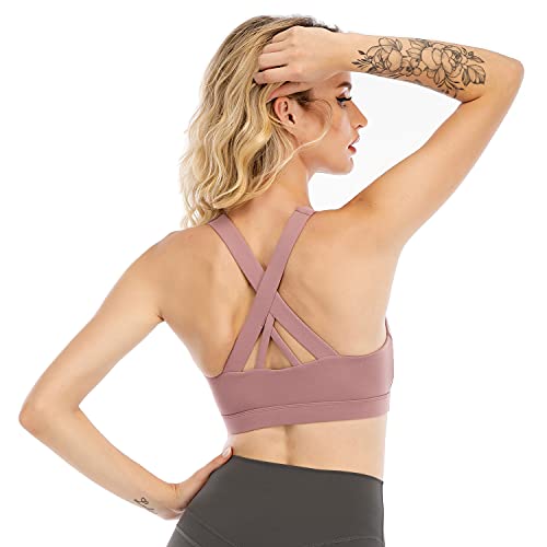 Soutien-gorge sport rembourré pour femme violet XXL gym yoga fitness sans armature