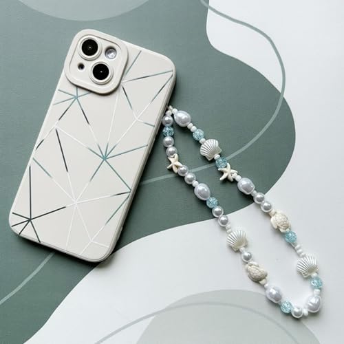 Image of Cute Beaded Camera Wrist Strap for Phone, Digital Camera Charm Lanyard, Pearl Beaded Chain for Bag Keychain Gift