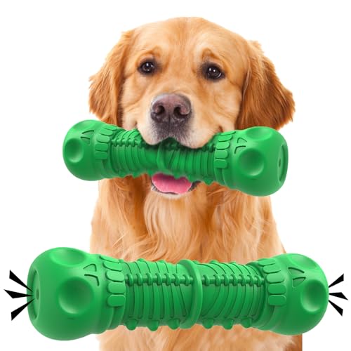 GIAPINST Juguetes para Perros Juguete Indestructible para Perros Juguete para Masticar Perros Chirriante de Caucho Natural Resistente para Perros Agresivo de Medianos/Grandes, Verde