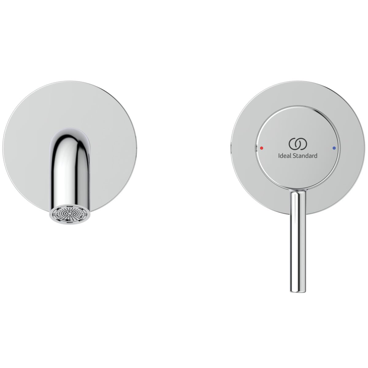 Ideal Standard - Ceraline, Miscelatore monocomando a parete, Rubinetto lavabo a muro, Solo parti esterne, Cromato