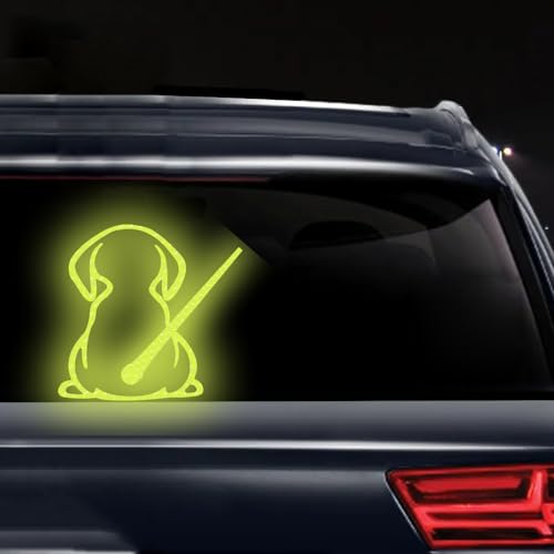 Image of Dog Decal Vinyl Sticker, Rear Wiper Decal Cute Dog Moving Tail Wiper Decals Reflective Stickers Windshield Wiper Stickers Window Wiper Decals Tags for Rear Vehicle Wipers (Fluorescent Green)