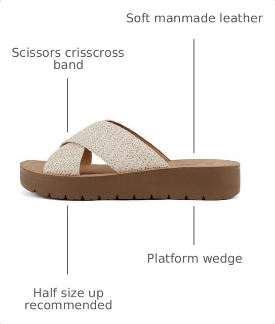 Image of Soda LUCY ~ Women Open Toe Flatform Platform Crisscross Band Upper Fashion Slide Sandals