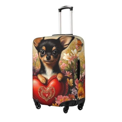 Chihuahua Elastic Travel Luggage Cover, Washable Spandex Suitcase Protector, Anti-Scratch Fits 18-32 Inch2