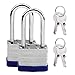 2pcs Vorhängeschloss mit Schlüsseln, BetterJonny 40mm langer Schäkel Heavy Duty Pad Lock Wetterfeste Schlösser für Gym Locker Schule Garage Zaun Schuppen
