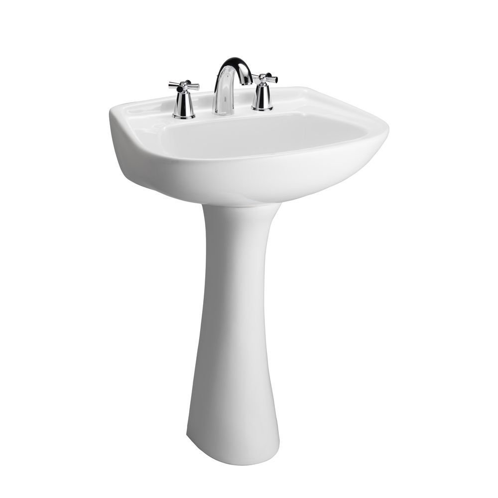Hartford Pedestal Lavatory, 8" Widespread