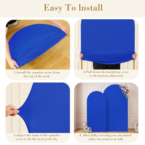 Arch Backdrop Cover 2 Set-7.2FT, 6FT Spandex Fitted Wedding Arch Stand Covers Set for Baby Shower Birthday Party Bridal Shower Wedding Ceremony Banquet Photo Arch Stand Background Decorations - Image 8