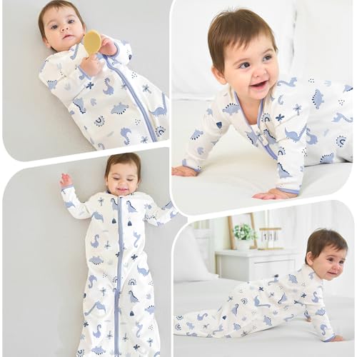 Image of Miracle Baby Long Sleeve Sleep Sack 2-Pack, 100% Cotton Wearable Blanket Baby Sleeping Bag for Newborn Infant Toddler