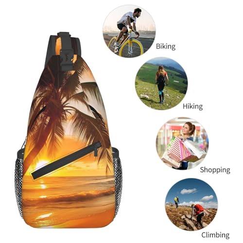 Bolso cruzado negro para pecho estilo sling para hombres y mujeres miniatura 6