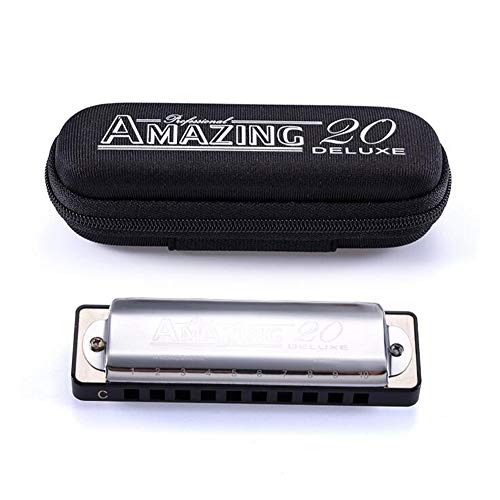 Preisvergleich Produktbild YAMEIJIA Mundharmonika Kinder Erwachsene Anfänger Professionelle Mundharmonika Erwachsene zehn Loch Musikinstrument103*30 * 20mm,Black