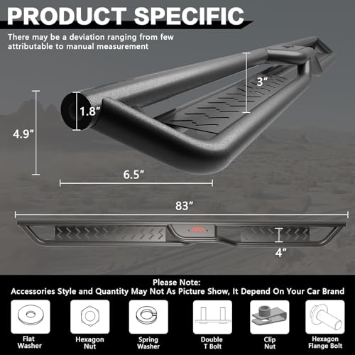 Perfit Liner Estribos Laterales 6.5 Pulgadas Para Camioneta miniatura 3