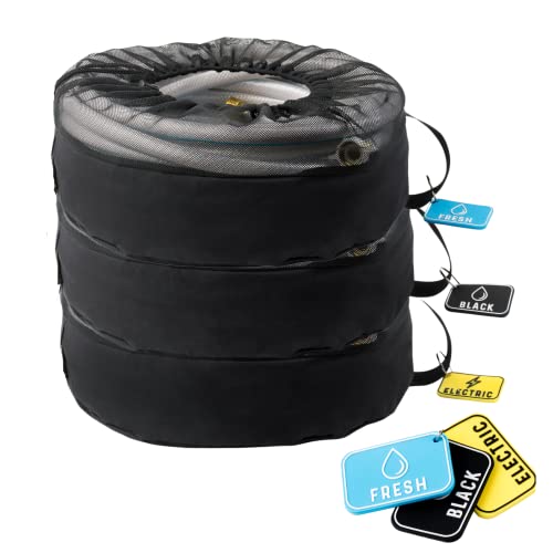 Waterproof Rv Hose Storage Bags - Set Of 3 | Rv Essentials Must Haves For 2023 For Inside Outside | Proud Usa Company | Neatly Store Hoses For Sewer, Water, Cords With Caddy | Camper Accessories To Organize Motorhome And Travel Trailer #TOP17