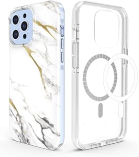 leChivée Magnetic Case For iPhone 13 Pro Max Case Compatible with Magsafe, Marble Deign Shockproof Anti-scratch Hybrid Slim Bumper Protective Phone Cover Cases for iPhone 13 Pro Max 6.7'' 2021