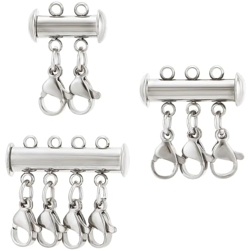 JEYORZY 3 Stück Halsketten Verschluss Layering, Magnetischer Kettenverschluss, Halskettentrenner Magnetische Verbinder Mehrsträngiger Extender für Mehrreihige Armbänder und Halsketten