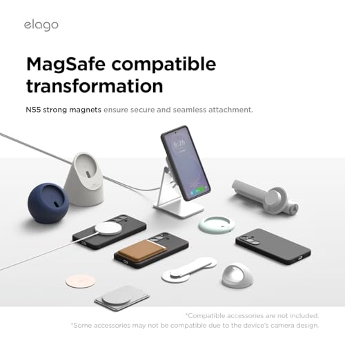 Image of elago Premium Magnetic Silicone Case for Galaxy S26 Plus Black | Compatible with MagSafe Accessories, Protective Cover, Shockproof, Slim, Anti-Scratch Soft Microfiber Lining (Black)