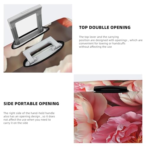 Elastic Travel Luggage Cover for Suitcase Tsa Approved Stretch Scratch-Resistant Suitcase Protector Cover Washable Peony flowers blossom Baggage Covers Fits 18-32 Inch Luggage Case4