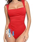 Popilush Red Bodysuit Shapewear Tummy Control Sleeveless Tank Top Square Neck Corset...