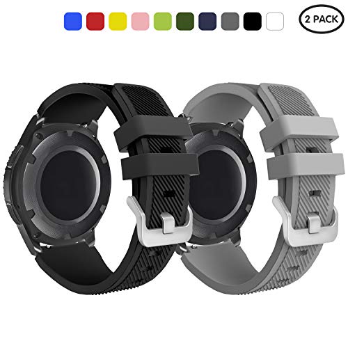 kitway Cinturino per Gear S3 Frontier/Classic Watch, Braccialetto di Ricambio in Silicone Sportivo Cinturino per Samsung Gear S3 Frontier/S3 Classic/Moto 360 2 nd Gen 46 mm Smart Watch