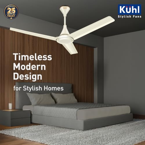 Image of KUHL Fest B1 1200mm BEE 5-Star BLDC Ceiling Fan | 28W Energy Saving (Up to 65%) | High Airflow & Low Noise | Remote as well as Regulator Operated | 5 Year Motor Warranty | ISI Marked (Ivory)
