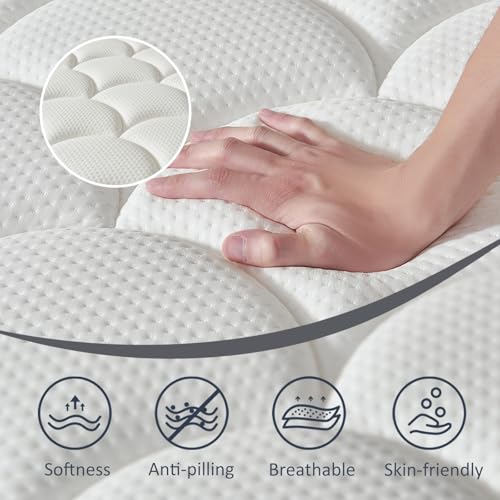Image of Queen Mattress, 12 Inch Hybrid Mattress in a Box, Individual Pocket Springs with Pressure Relief, Breathable Comfort and Durable