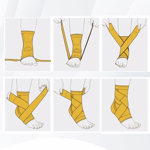 Celiodd 2 Stück Sprunggelenkbandage Fussbandage Sprunggelenk Bandage Fußgelenk Knöchelbandage Sprunggelenk,Schützen Sie Männer-und Frauensportarten,Schützen Sie Bänderverstauchungen(Orange Farbe,L)
