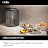 Haier Friggitrice ad aria I-Master, 6 in 1 con display touch, cuoci, arrostisci, griglia, scongela, capacità 5 litri per un massimo di 4 persone, [Nero]