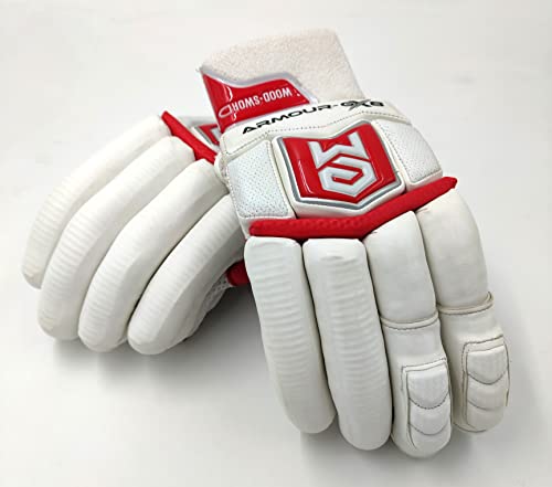 Image of Armour-GX8 (4.0) | Cricket Batting Gloves | Multi Color (White-Red, Medium, Right Hand)