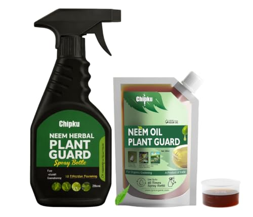 Chipku Pure Cold Pressed Water Soluble Neem Oil 200ml With Empty Spray Bottle Concentrate For Plants & Garden For Indoor And Outdoor Removes Aphids Fungus Thriphs For Making 40 Neem Spray Bottles