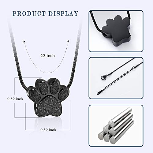 QGJNSGC Pet Paw Cremation Jewelry for Ashes Pendant Paw Print Urn Necklace Memorial Keepsake Jewelry for Pet/Dog's/Cat's Ashes - Image 2