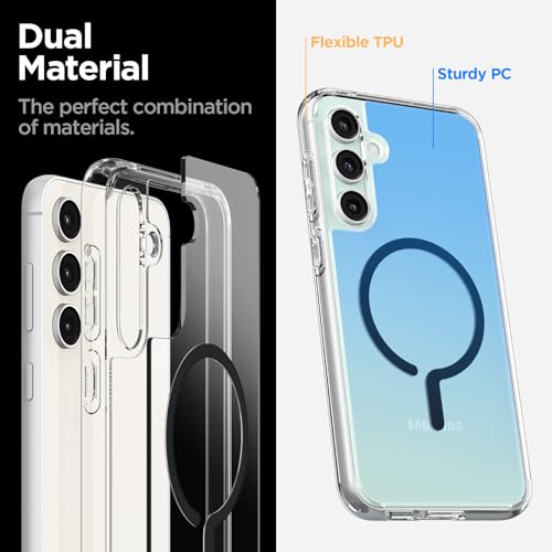 Image of Spigen Ultra Hybrid OneTap Metal Ring MagFit | Samsung Galaxy S23 FE Case [Transparent] [Magsafe] Galaxy S23 FE Back Cover | TPU+PC - Black