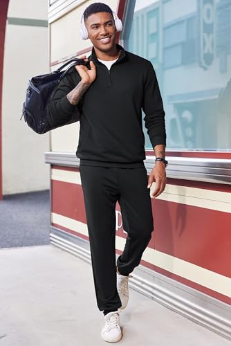 COOFANDY 2 Piece Set for Men Casual 1/4 Zip Track Suits Set Long Sleeve Quarter Pullover Jogging Suits 2025 Fashion Outfits3