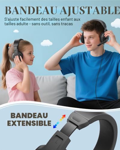 NUBWO U3 Casque de Jeu 3,5 mm pour PC, PS4, Ordinateur Portable, Xbox One, Mac, iPad, Jeux Nintendo Switch, Jeux d’Ordinateur, Casque s’adaptant au Contour de Votre Oreille – vue 8