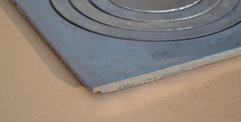 SEZAM Placa de fundición para horno con 2 agujeros, 60 x 30 cm, placa de carbón de hierro fundido gris
