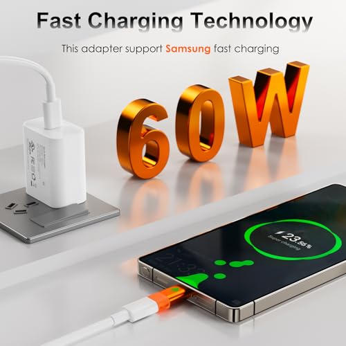 Image of 4 Pack Lightning to USB C Adapter for iPhone 15 /16 /17 /17 Pro Max, for iPhone 17 /16 Charger, Fast Charging & Data Transfer, Type-C Charger Connector Cable, Not for iPencil /Headphones /OTG (Orange)