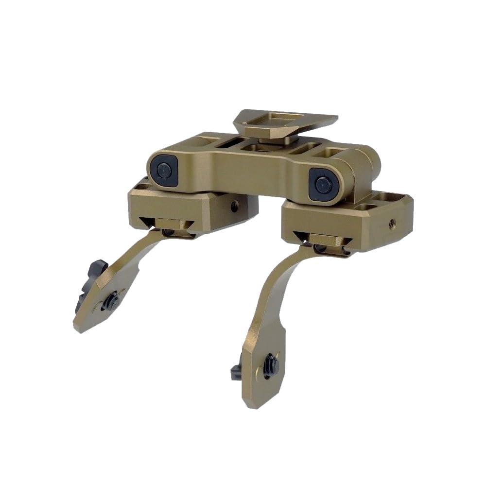 PVS-14 NVG Bridge Dual Mount, Versatile Night Vision Helmet Mounting System, Adjustable Dovetail Versatile Night Vision Goggles Adapter, for Single Monocular & Dual Binocular PVS-14, Tan