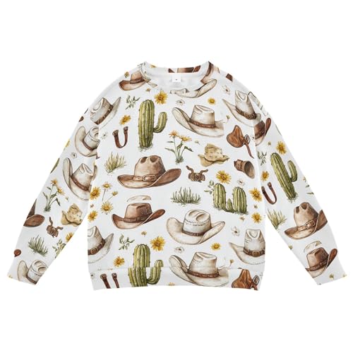 JUNZAN Western Style Sunflowers Kids Girls Sweatshirts Hoodies Long Sleeve Kids Pullover Hoodie Sports 4T