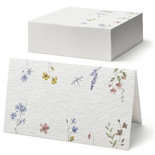 Place Cards for Wedding, 100-Pack Blank Tent Cards with...