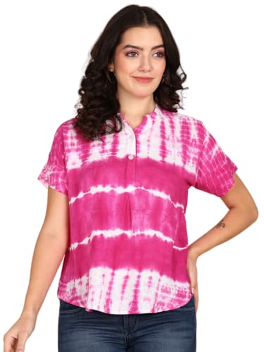 Image of Maaesa Hand Dyed Rayon Top for Women