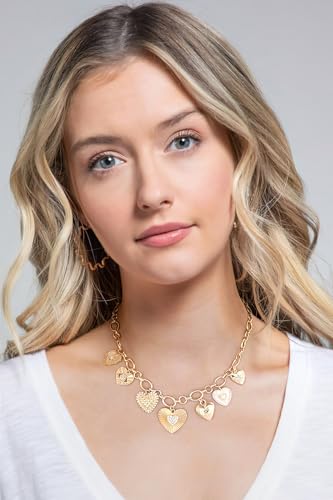 LILIE&WHITE Gold Heart Necklaces For Women With Different Heart Charms Gold Charm Sun Heart Necklace Coin Charms Fashion Jewelry Gift2