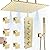 NPYSVSSS Luxury Overhead Rain Shower System with Full Body Jets,16 Inch Ceiling Multi Head Shower System with Handheld Sprayer and Thermostatic Valve Kit, Can Use All Functions At Once, Brushed Gold