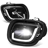 Auto Dynasty Full LED 3D LED Projector DRL Front Bumper Driving Fog Light Lamps Compatible with Freightliner Cascadia 2008-2017, Driver and Passenger Side, Black Housing